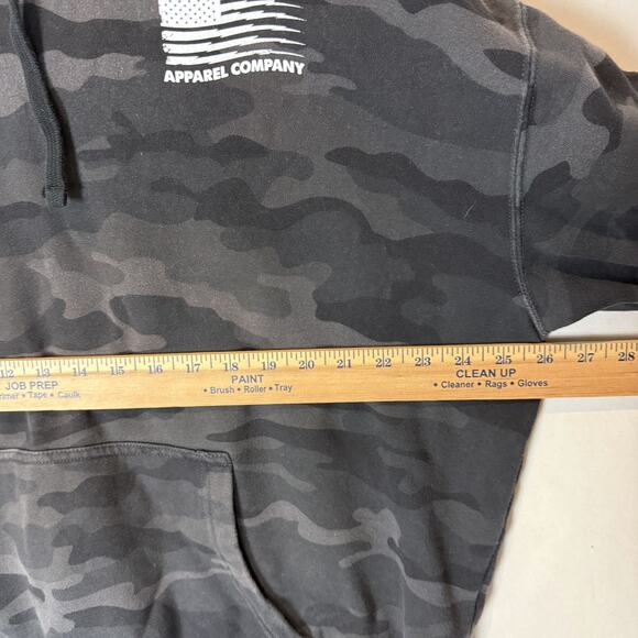 Enthuzst Hoodie Mens XL Gray Camouflage American Flag Logo Fleece Streetwear - Picture 11 of 11